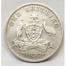 AUSTRALIA 1933 . ONE 1 SHILLING . FULL ADVANCE AUSTRALIA